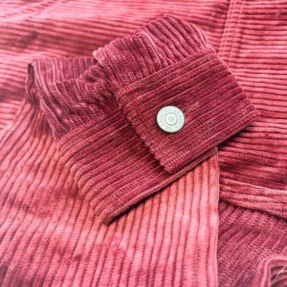 Abercrombie & Fitch Red Corduroy Cropped Trucker Jacket Women’s M - Picture 8 of 9
